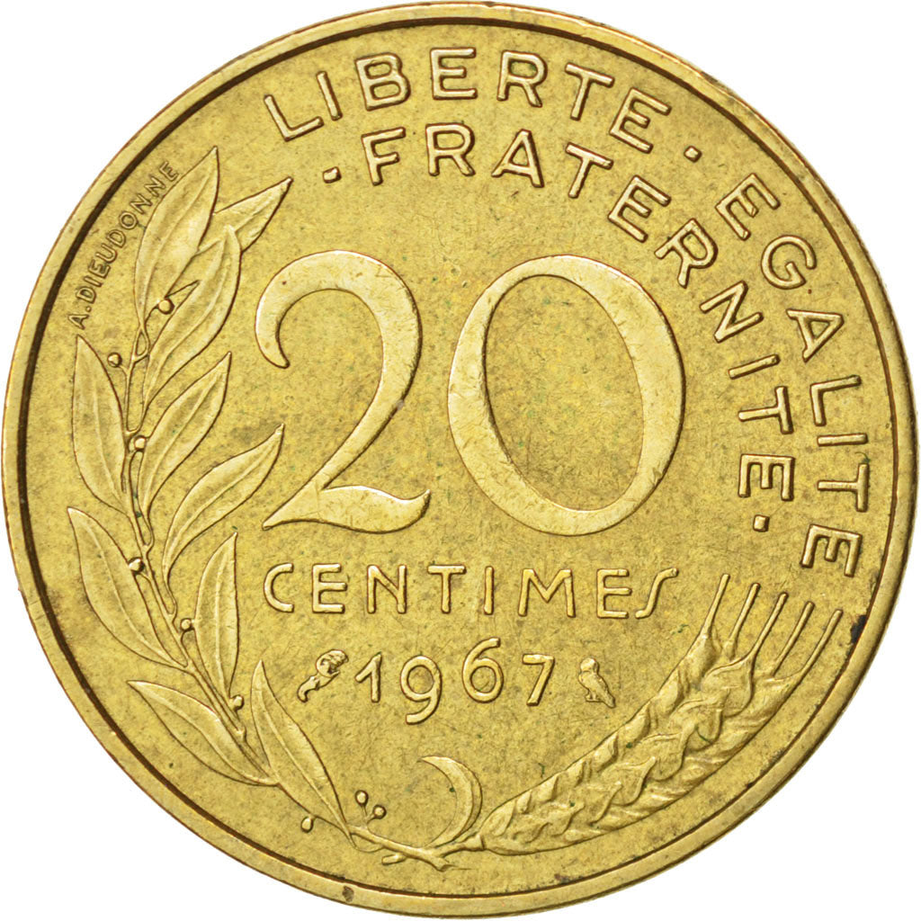 FRANCE, Marianne, 20 Centimes, 1967, Paris, KM #930, EF(40-45),...
