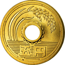 Coin, Japan, Akihito, 5 Yen, 2003, MS(63), Brass, KM:96.2