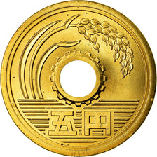 Coin, Japan, Akihito, 5 Yen, 2003, MS(63), Brass, KM:96.2