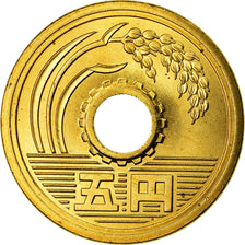Coin, Japan, Akihito, 5 Yen, 2003, MS(63), Brass, KM:96.2