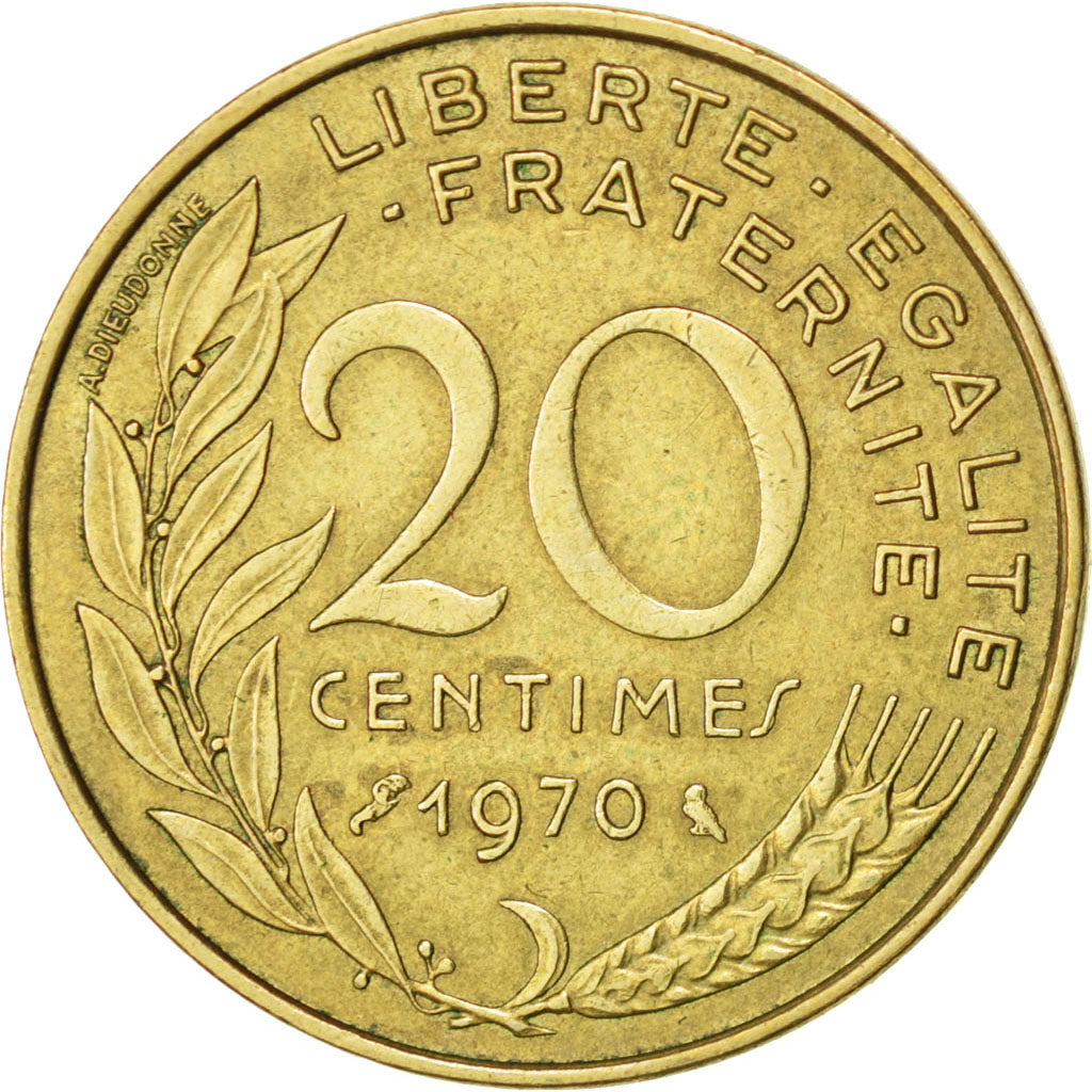 Monnaie, France, Marianne, 20 Centimes, 1970, TTB, Aluminum-Bronze, KM:930