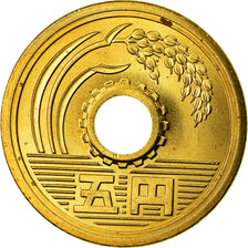 Coin, Japan, Akihito, 5 Yen, 2003, MS(64), Brass, KM:96.2