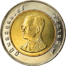 Thailand, Rama IX, 10 Baht, 2001, MS(63), Bi-Metallic, KM:227