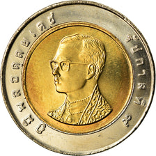Thailand, Rama IX, 10 Baht, 2001, MS(63), Bi-Metallic, KM:227