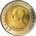 Thailand, Rama IX, 10 Baht, 2001, MS(63), Bi-Metallic, KM:227