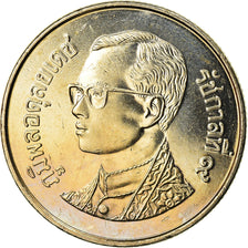 Coin, Thailand, Rama IX, Baht, 2001, MS(64), Copper-nickel, KM:183