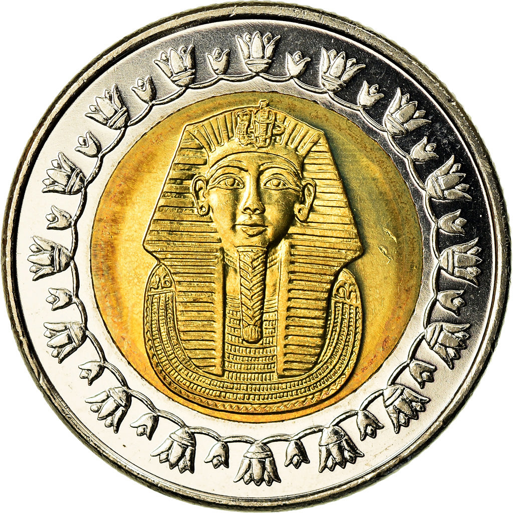 Coin, Egypt, Pound, 2007/AH1428, Cairo, MS(63), Bi-Metallic, KM:940a