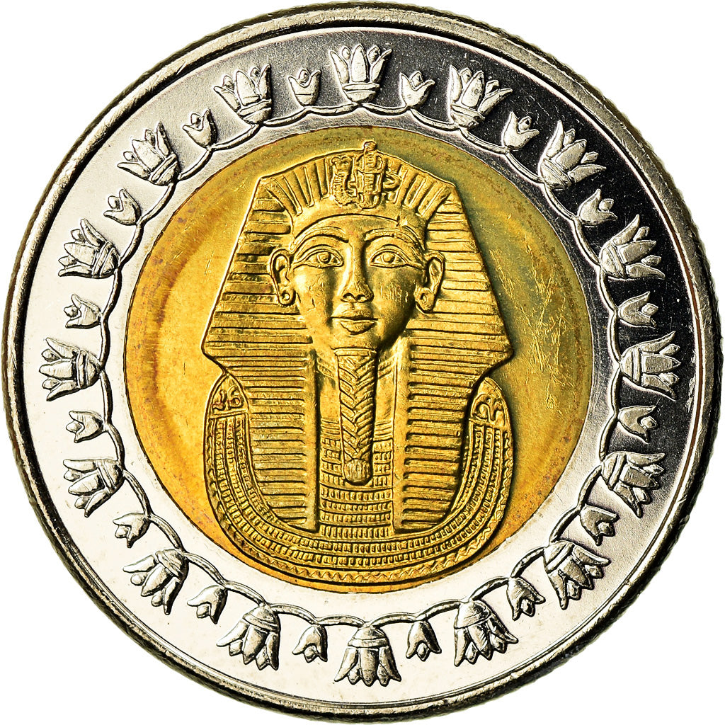 Coin, Egypt, Pound, 2007/AH1428, Cairo, MS(63), Bi-Metallic, KM:940a