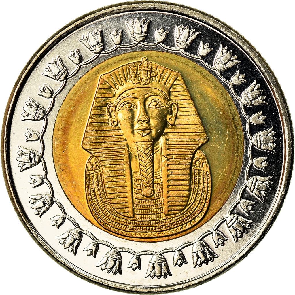 Coin, Egypt, Pound, 2007/AH1428, Cairo, MS(64), Bi-Metallic, KM:940a