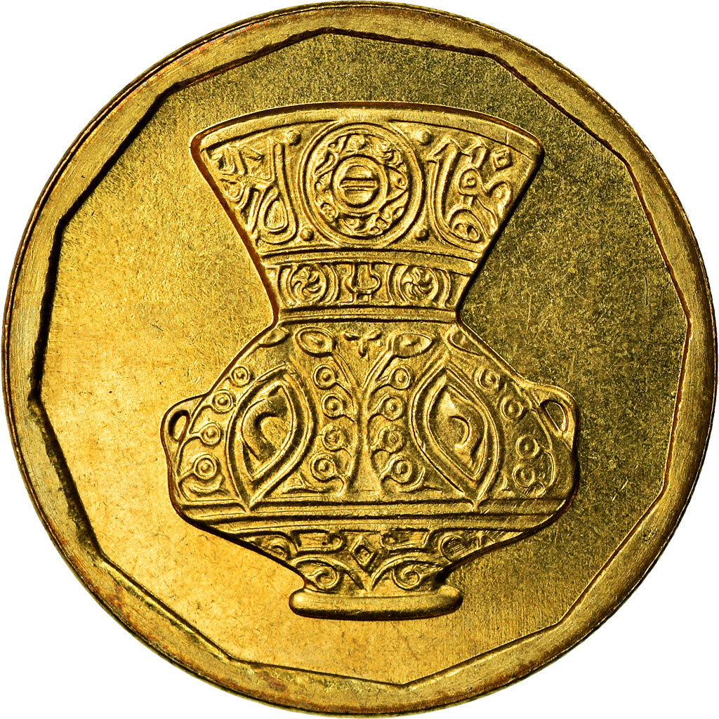 Moneta, Egitto, 5 Piastres, 2004, SPL, Ottone, KM:941