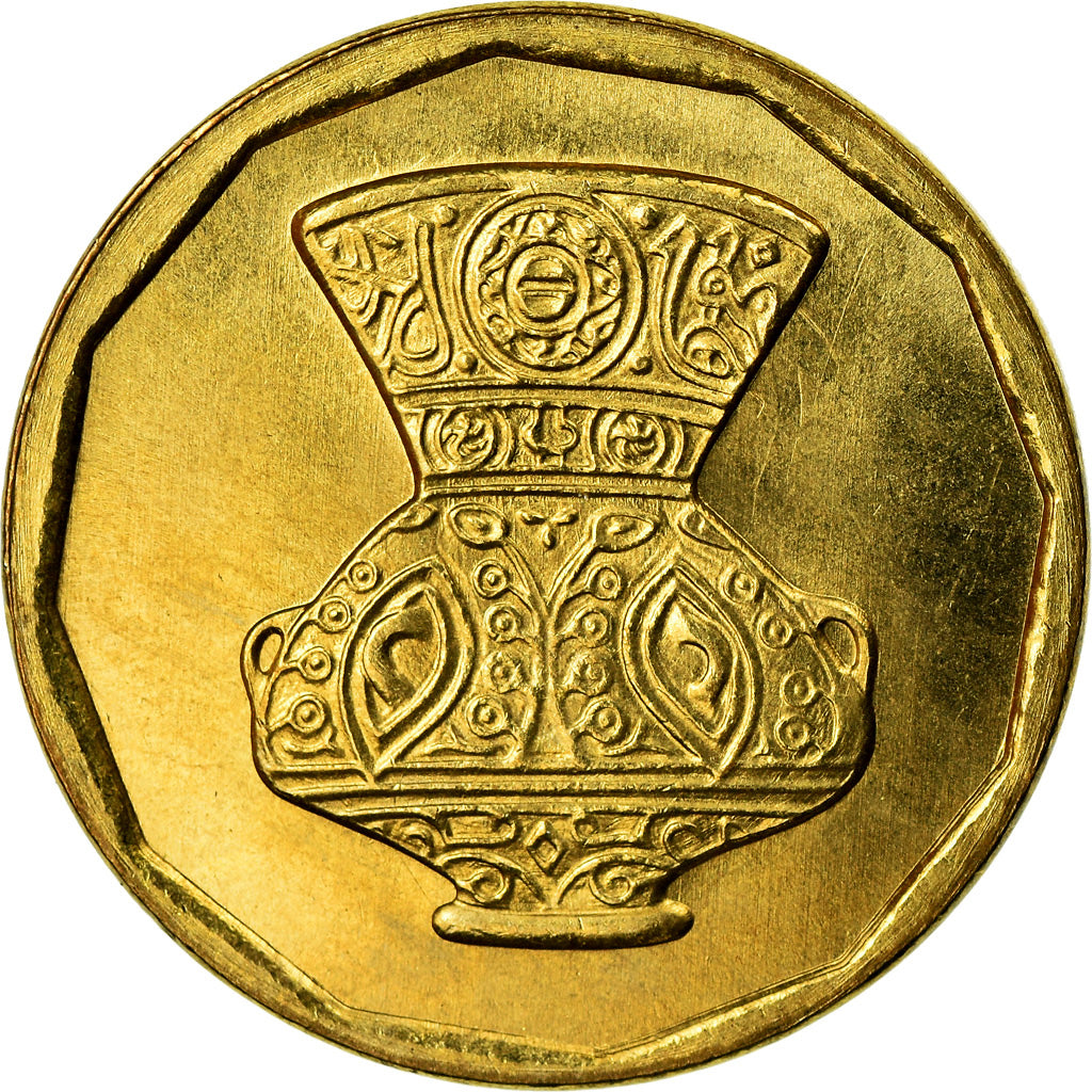 Moneta, Egitto, 5 Piastres, 2004, SPL+, Ottone, KM:941