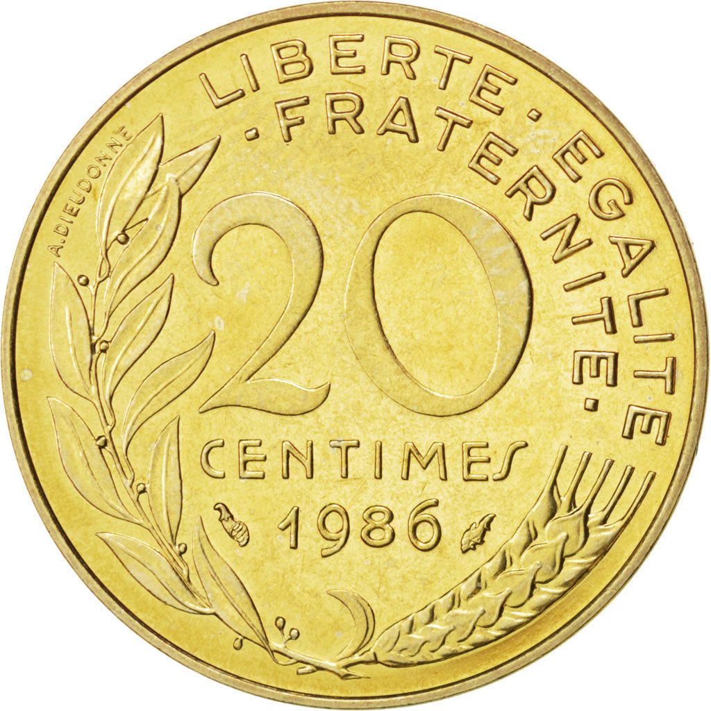Vème République, 20 Centimes Marianne 1986, KM 930