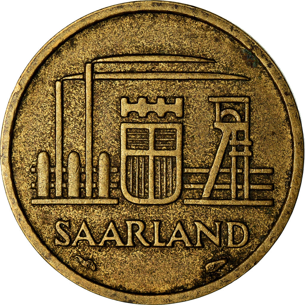 Moneta, SAARLAND, 10 Franken, 1954, Paris, BB, Alluminio-bronzo, KM:1