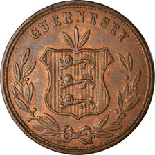 Coin, Guernsey, 8 Doubles, 1864, Heaton, Birmingham, EF(40-45), Bronze, KM:7