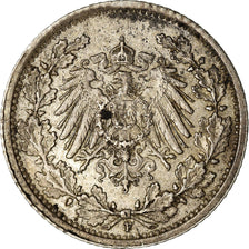 Coin, GERMANY - EMPIRE, 1/2 Mark, 1916, Stuttgart, AU(50-53), Silver, KM:17