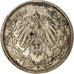 Coin, GERMANY - EMPIRE, 1/2 Mark, 1916, Stuttgart, AU(50-53), Silver, KM:17