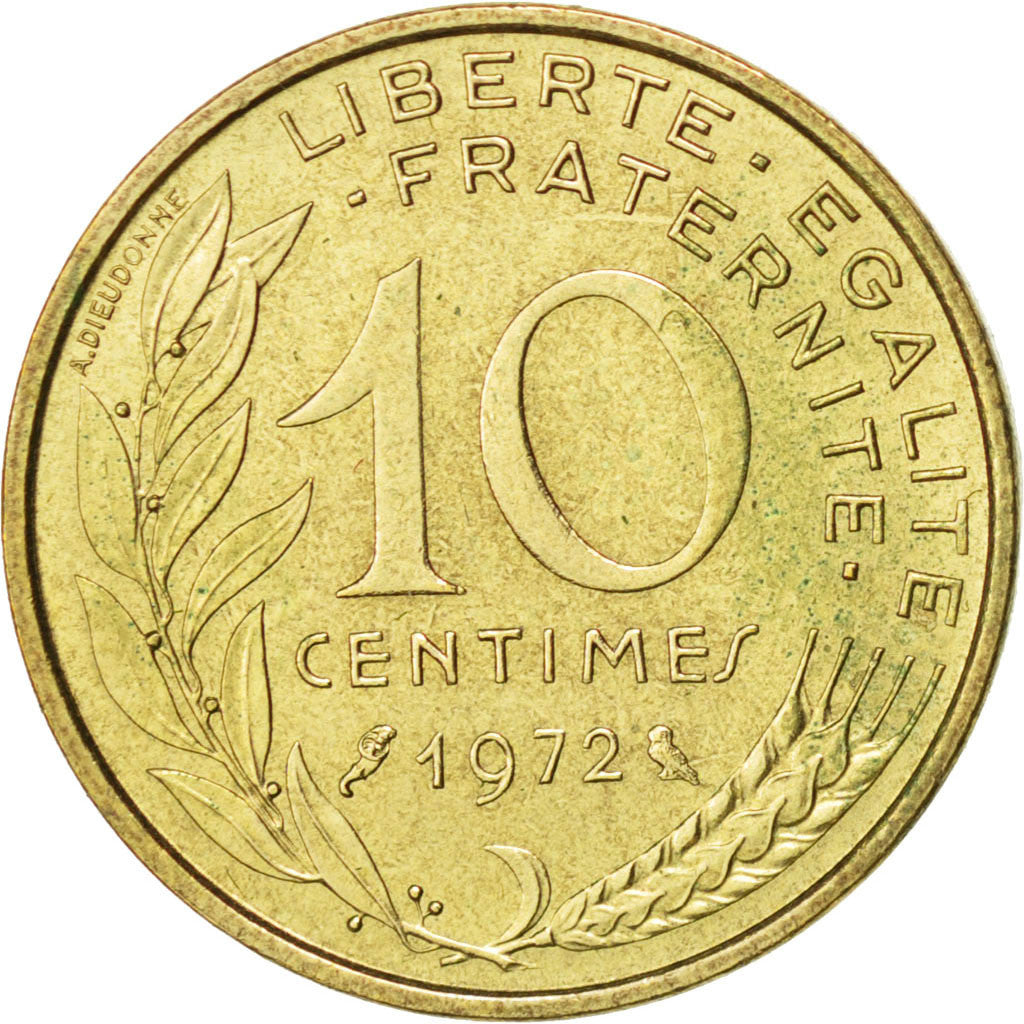 Coin, France, Marianne, 10 Centimes, 1972, AU(55-58), Aluminum-Bronze, KM:929