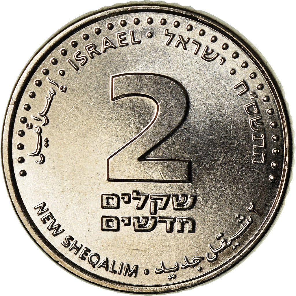 Moneta, Israele, 2 New Sheqalim, 2008, Ultrech, SPL+, Acciaio placcato nichel