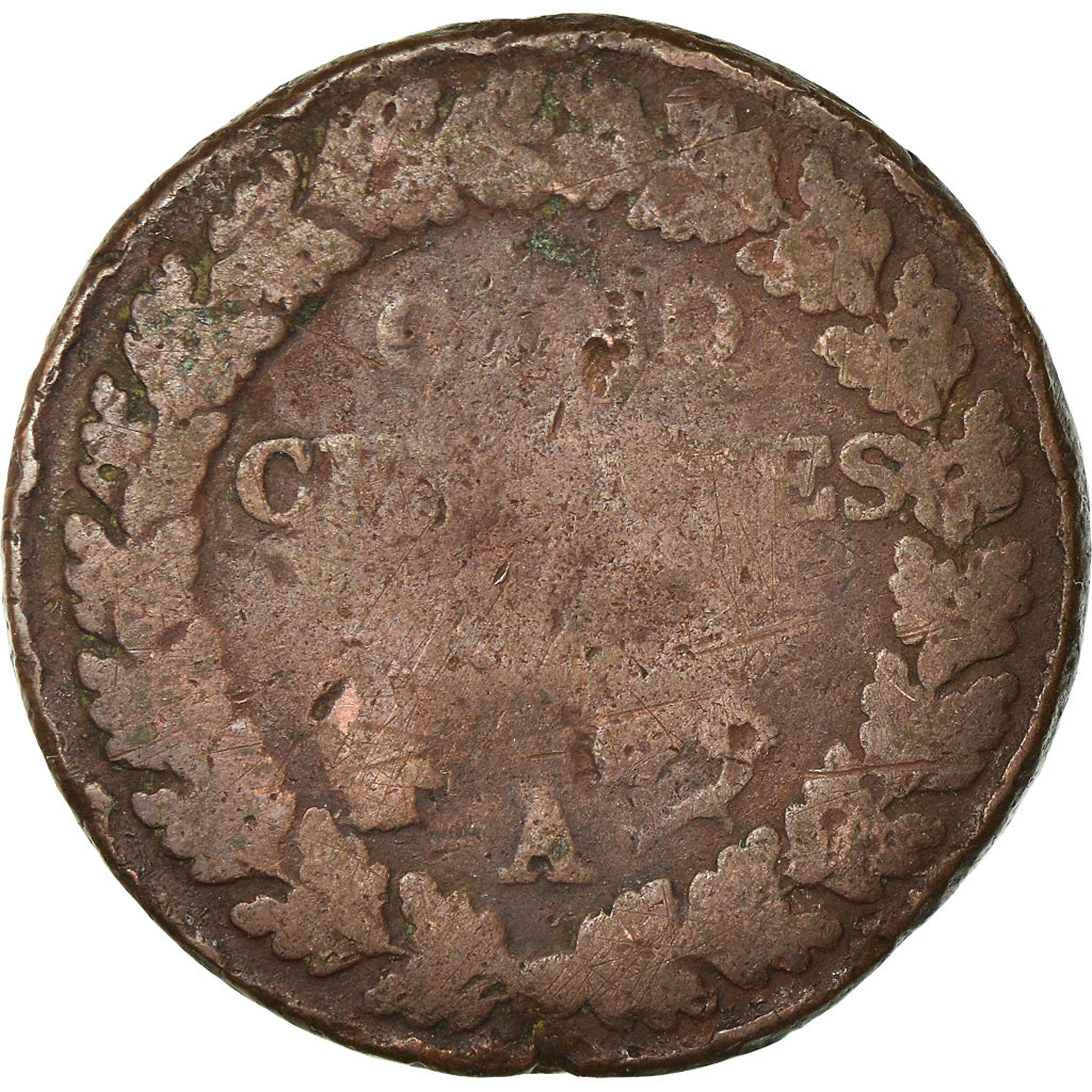 Coin, France, Dupré, 5 Centimes, AN 5, Paris, VG(8-10), Bronze, KM:640.1