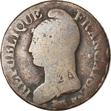Moneta, Francja, Dupré, 5 Centimes, AN 5, Paris, F(12-15), Bronze, KM:640.1