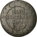 Monnaie, France, Dupré, 5 Centimes, AN 5, Paris, B+, Bronze, Gadoury:126