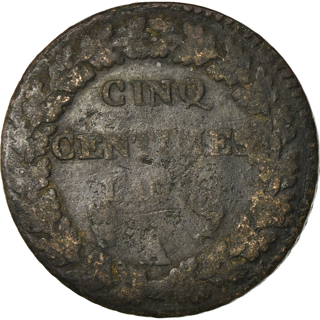 Coin, France, Dupré, 5 Centimes, AN 5, Paris, F(12-15), Bronze, KM:640.1