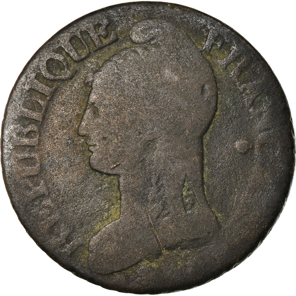 Moneta, Francia, Dupré, 5 Centimes, AN 5, Paris, B+, Bronzo, KM:640.1