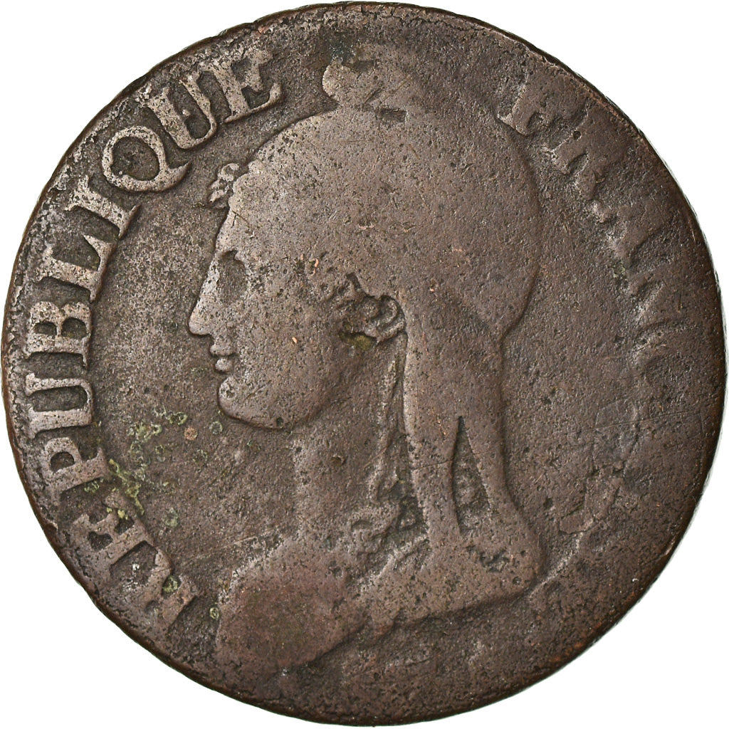 Moneta, Francia, Dupré, 5 Centimes, AN 5, Paris, MB, Bronzo, KM:640.1