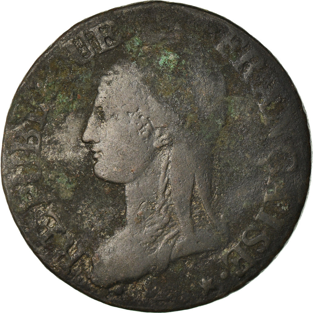 Moneta, Francia, Dupré, 5 Centimes, AN 5, Paris, MB+, Bronzo, KM:640.1