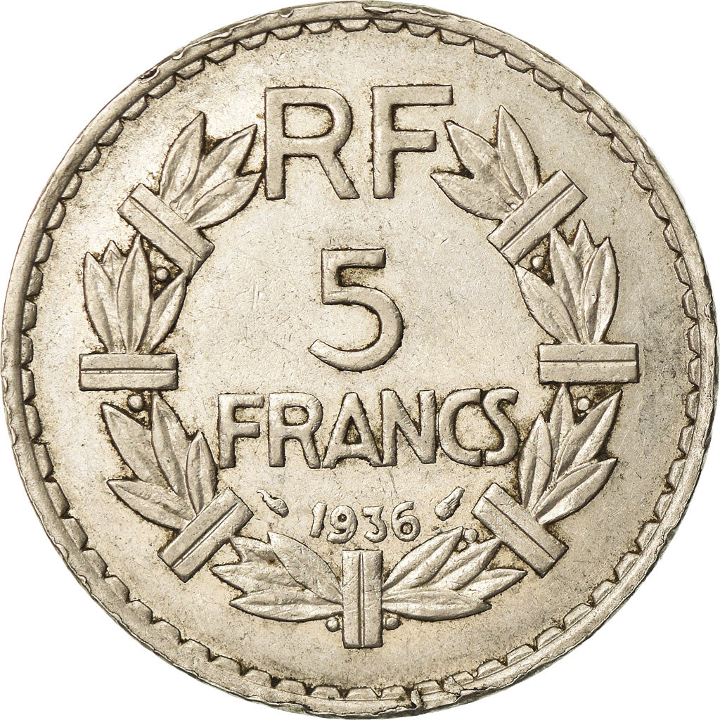 Coin, France, Lavrillier, 5 Francs, 1936, Paris, EF(40-45), Nickel, KM:888