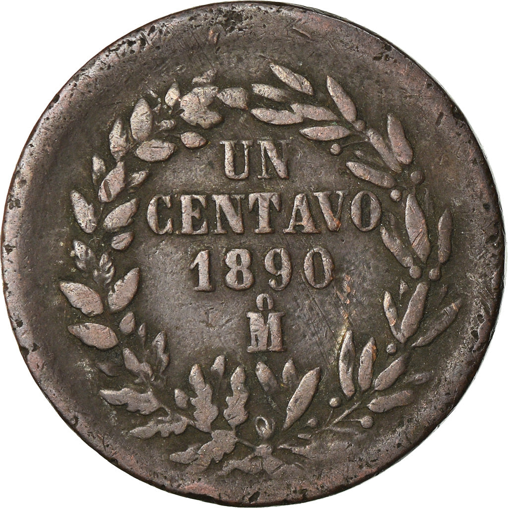 Coin, Mexico, Centavo, 1890, Mexico City, VF(30-35), Copper, KM:391.6