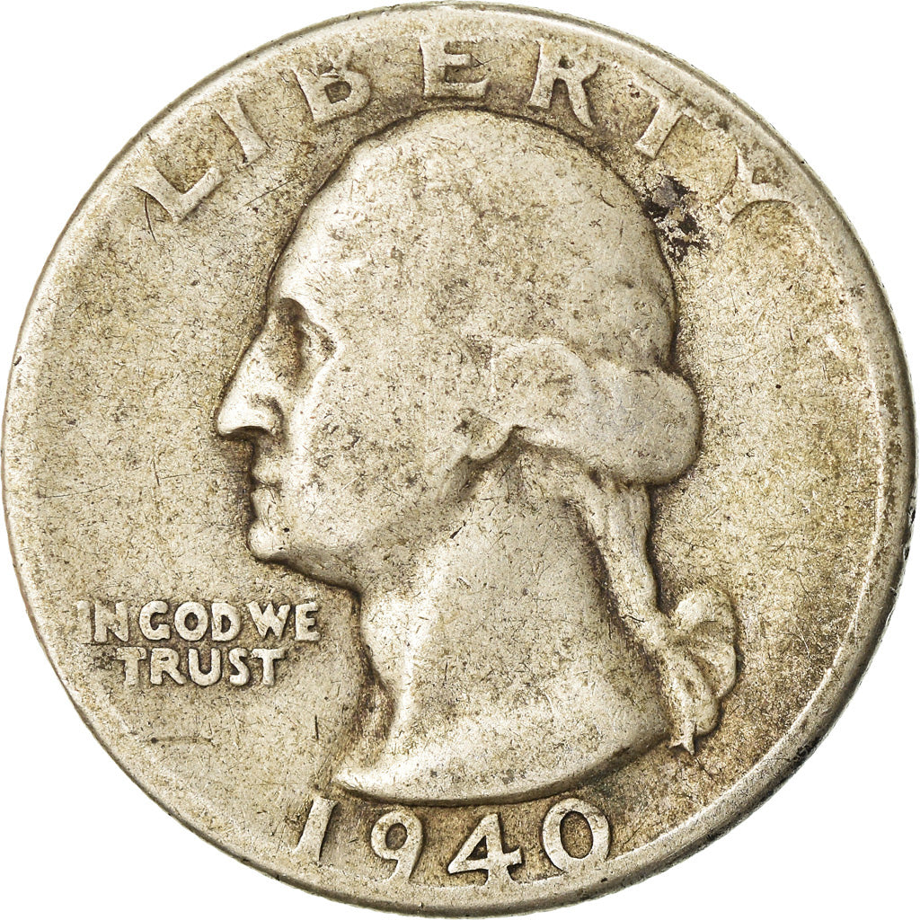 Monnaie, États-Unis, Washington Quarter, Quarter, 1940, U.S. Mint
