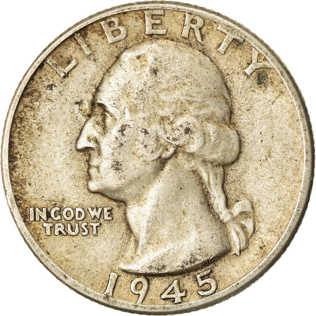 Moneta, Stati Uniti, Washington Quarter, Quarter, 1945, U.S. Mint, Denver, BB+