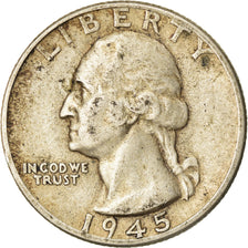 Moneta, Stati Uniti, Washington Quarter, Quarter, 1945, U.S. Mint, Denver, BB+