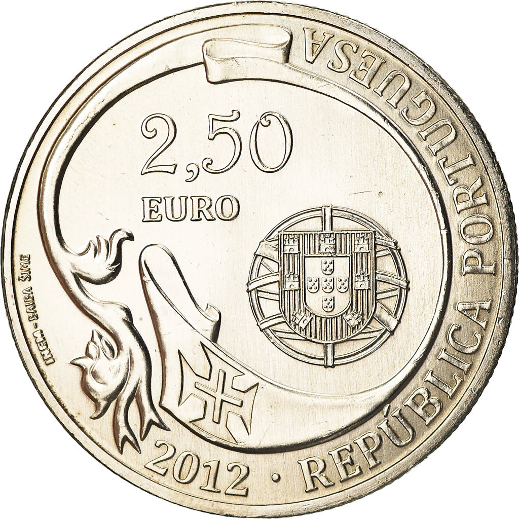 Portugal, 2-1/2 Euro, 2012, VZ+, Copper-nickel, KM:New