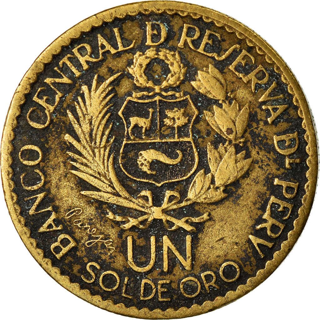 Moneta, Perù, Sol, 1965, Lima, MB+, Ottone, KM:240