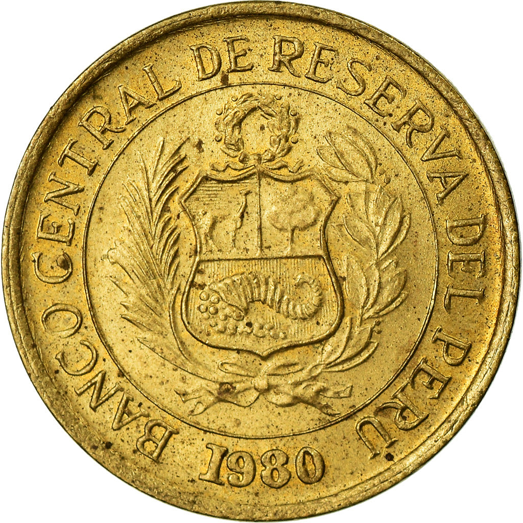 Coin, Peru, Sol, 1980, Lima, AU(55-58), Brass, KM:266.2