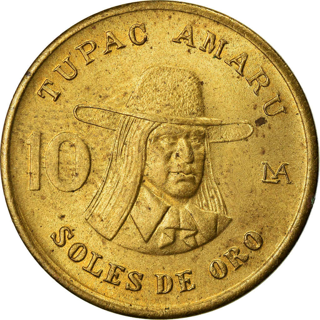 Coin, Peru, 10 Soles, 1980, Lima, AU(55-58), Brass, KM:272.2