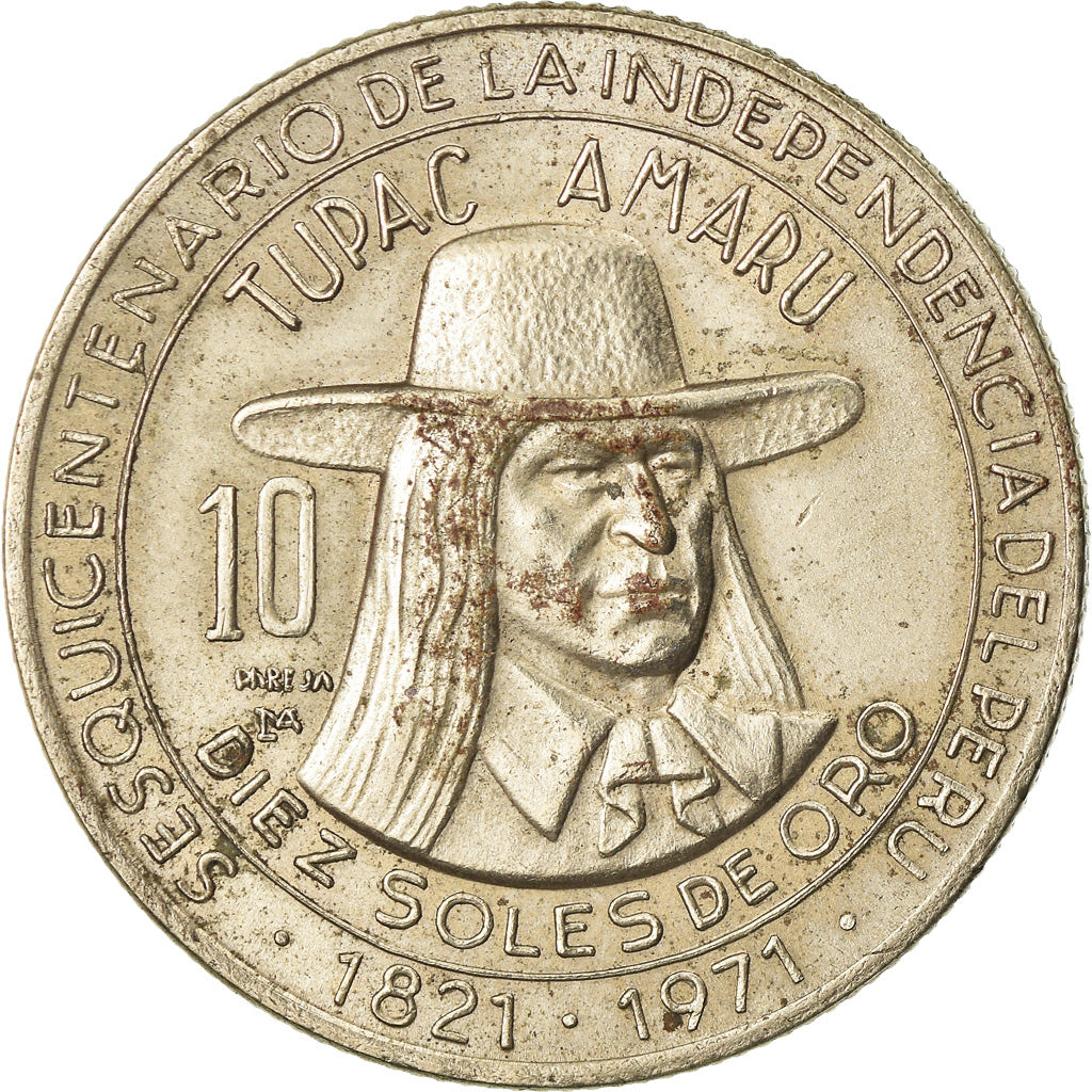 Münze, Peru, 10 Soles, 1971, Lima, SS+, Copper-nickel, KM:255