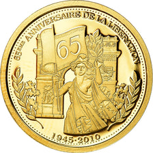 France, Medal, 65ème Anniversaire de la Libération, History, MS(65-70), Gold