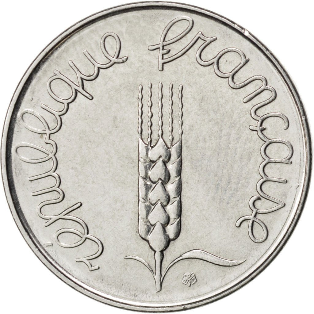 Vème République, 5 Centimes Epi 1964, KM 927