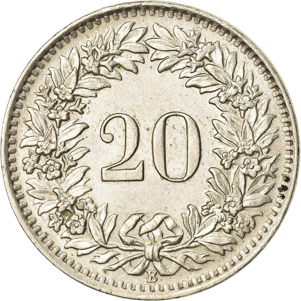 Moneta, Svizzera, 20 Rappen, 1963, Bern, BB+, Rame-nichel, KM:29a