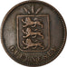 Moneta, Guernsey, 4 Doubles, 1893, Heaton, Birmingham, BB, Bronzo, KM:5