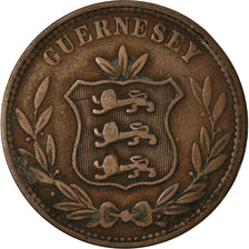 Moneta, Guernsey, 8 Doubles, 1868, Heaton, Birmingham, MB+, Bronzo, KM:7