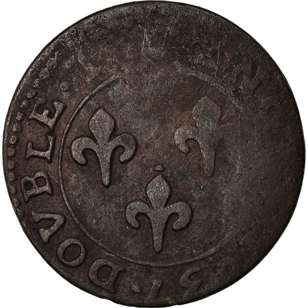 Münze, Frankreich, ORANGE, Fred-Henri de Nassau, Double Tournois, 1637, Orange