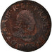 Moeda, França, Louis XIII, Double Tournois, 1628, Paris, F(12-15), Cobre