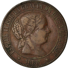 Moneta, Spagna, Isabel II, 5 Centimos, 1868, MB+, Rame, KM:635.2