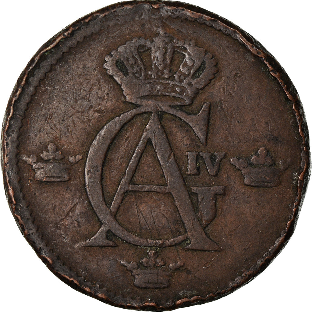 Coin, Sweden, Gustaf IV Adolf, 1/2 Skilling, 1803, VF(20-25), Copper, KM:565