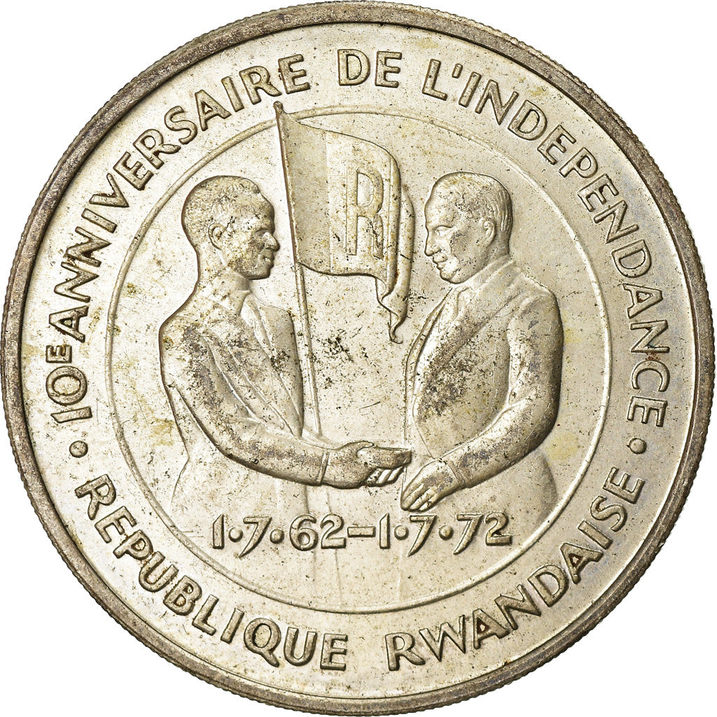 Moneta, Ruanda, 200 Francs, 1972, BB+, Argento, KM:11