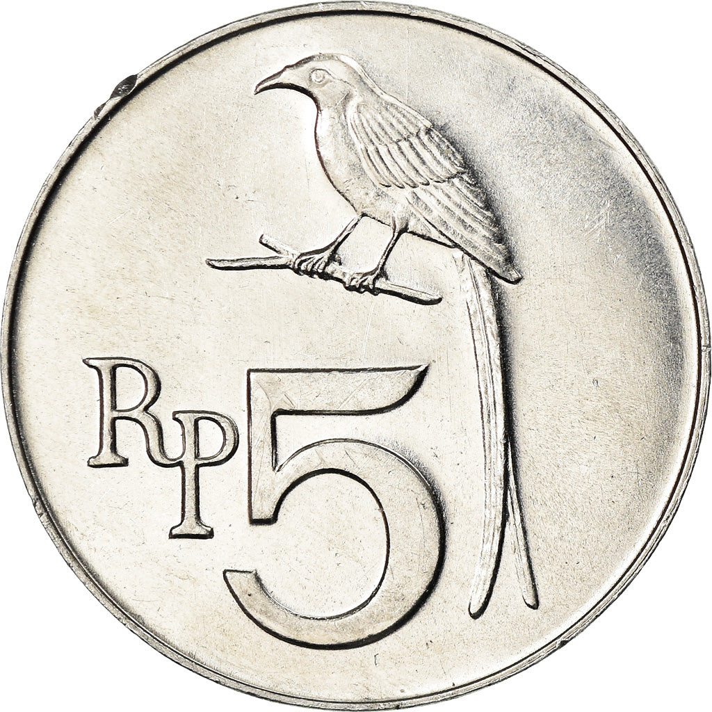Moneta, Indonesia, 5 Rupiah, 1970, SPL, Alluminio, KM:22